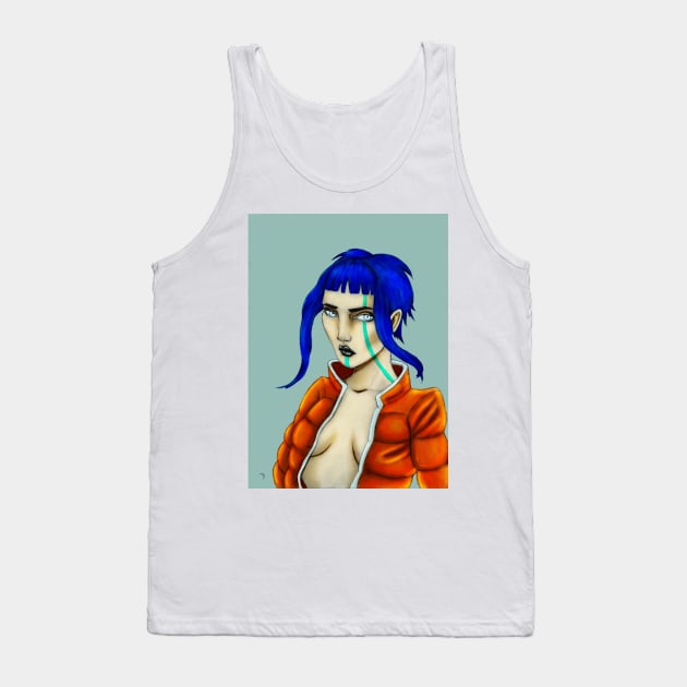 Blue-Haired Woman Tank Top by TaliDe